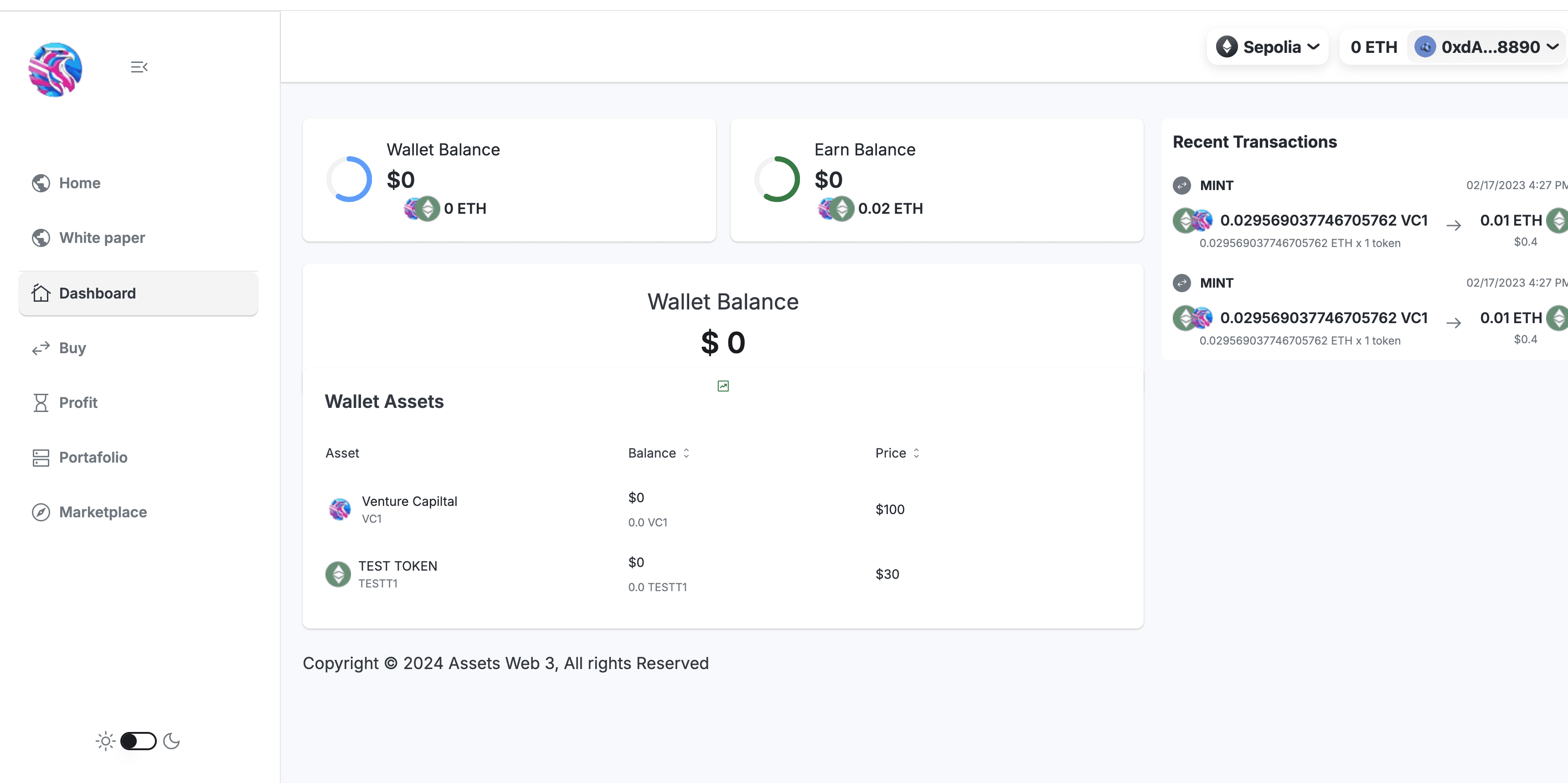 Assets Web 3 App